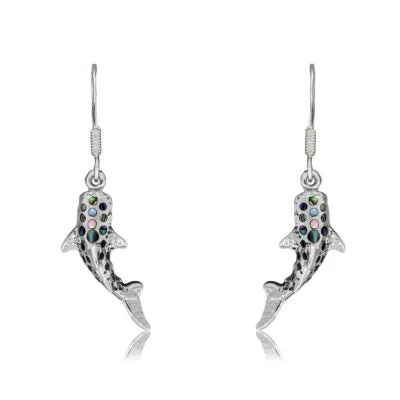 Whale Shark Silver Earrings