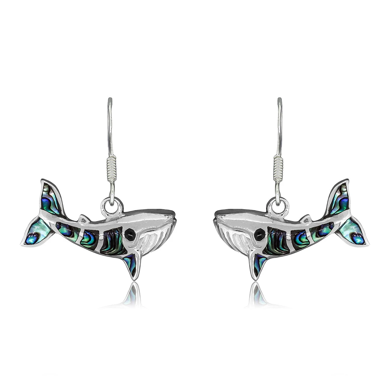 Blue Whale silver Earrings